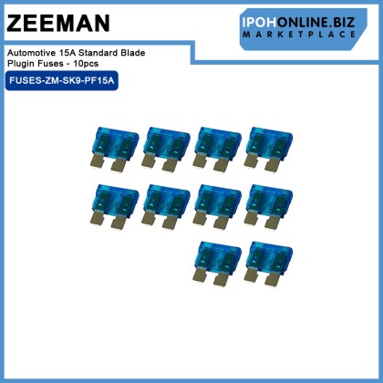 ZEEMAN Automotive 15A Standard Blade Plugin Fuses - 10pcs ZEEMAN Automotive 15A Standard Blade Plugin Fuses - 10pcs